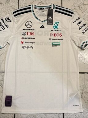 New Adidas Mercedes AMG Petronas F1 Team Driver Jersey Men’s Size Medium JX5795